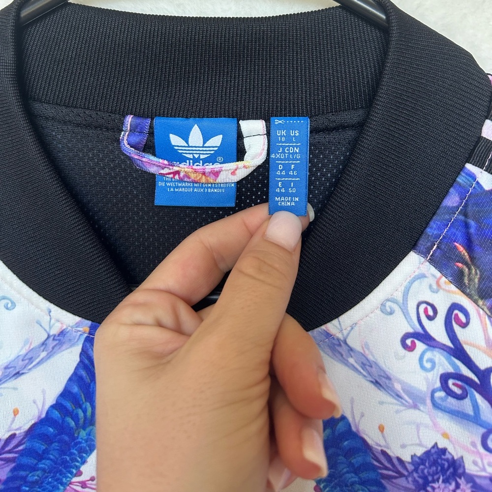 Adidas Originals Florera Optic Bloom Floral Bird Print Track Jacket Large NWOT - Picture 3 of 11